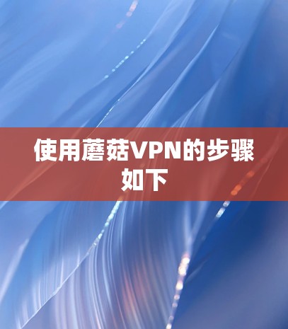 使用蘑菇VPN的步骤如下 使用蘑菇VPN的步骤如下